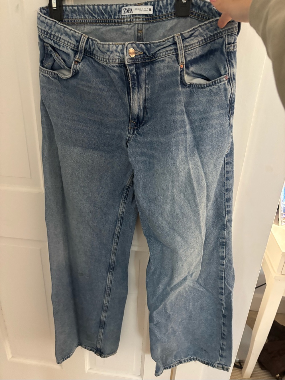 Zara Light Blue Wide-Leg Women's Jeans